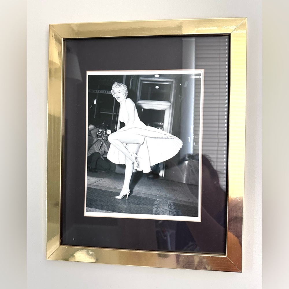 Framed and Matted Marilyn Monroe Photo in Gold Frame - Ready to Hang!